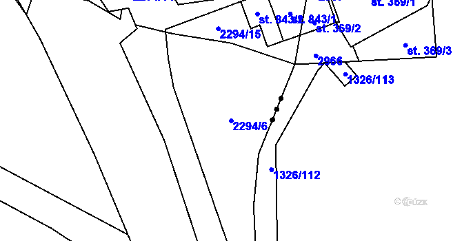 Parcela st. 2294/6 v KÚ Ptení, Katastrální mapa