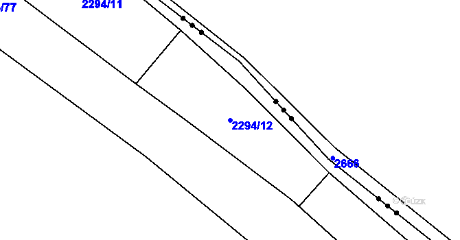 Parcela st. 2294/12 v KÚ Ptení, Katastrální mapa