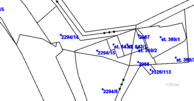 Parcela st. 2294/15 v KÚ Ptení, Katastrální mapa