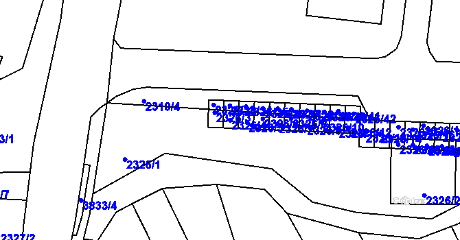Parcela st. 2326/4 v KÚ Ptení, Katastrální mapa