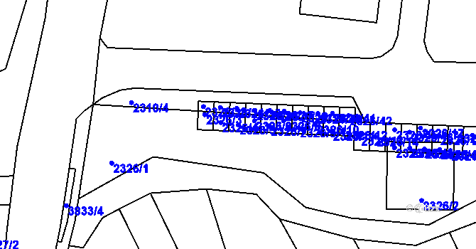 Parcela st. 2326/5 v KÚ Ptení, Katastrální mapa