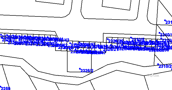 Parcela st. 2326/18 v KÚ Ptení, Katastrální mapa