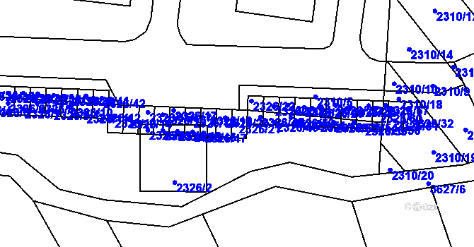 Parcela st. 2326/21 v KÚ Ptení, Katastrální mapa