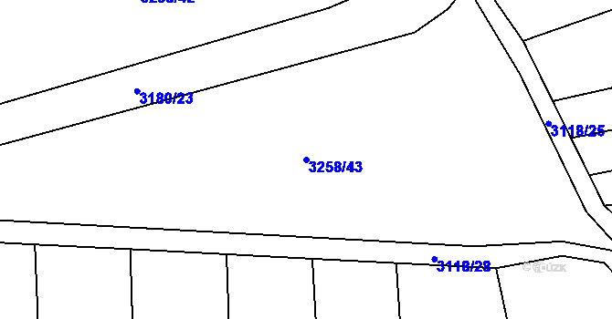 Parcela st. 3258/43 v KÚ Ptení, Katastrální mapa
