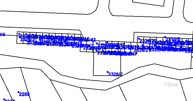 Parcela st. 2326/43 v KÚ Ptení, Katastrální mapa