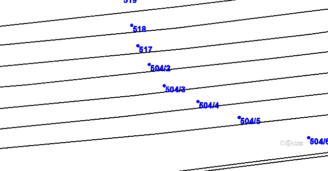 Parcela st. 504/3 v KÚ Ptení, Katastrální mapa