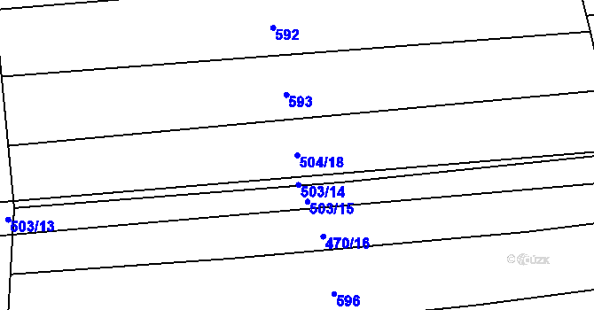 Parcela st. 504/18 v KÚ Ptení, Katastrální mapa