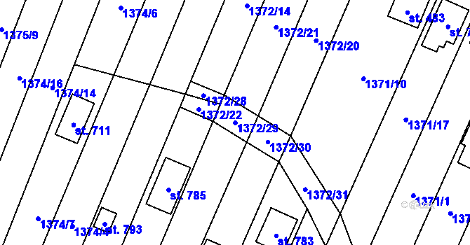 Parcela st. 1372/29 v KÚ Ptení, Katastrální mapa
