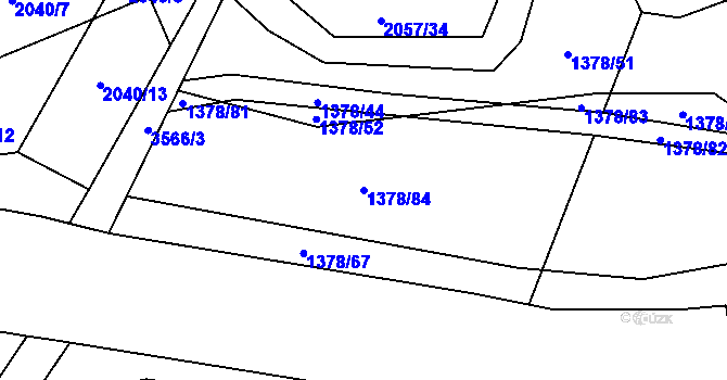 Parcela st. 1378/84 v KÚ Ptení, Katastrální mapa