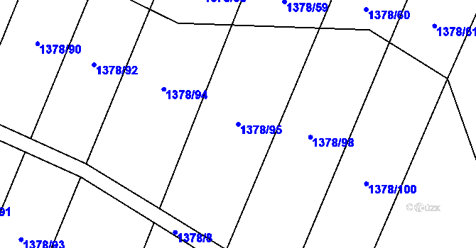 Parcela st. 1378/95 v KÚ Ptení, Katastrální mapa
