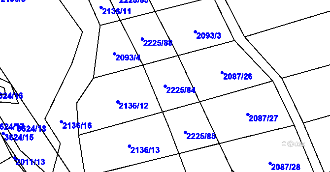 Parcela st. 2225/84 v KÚ Ptení, Katastrální mapa