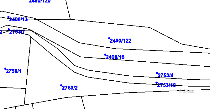 Parcela st. 2400/16 v KÚ Ptení, Katastrální mapa