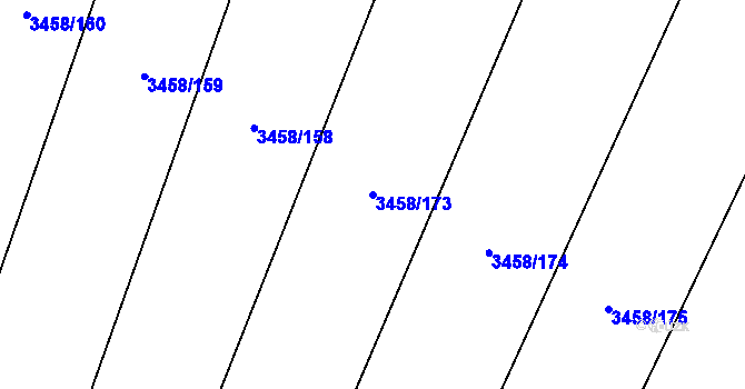 Parcela st. 3458/173 v KÚ Ptení, Katastrální mapa