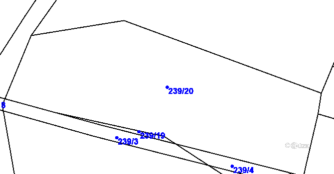 Parcela st. 239/20 v KÚ Ptenín, Katastrální mapa