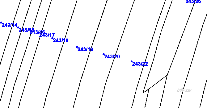Parcela st. 243/20 v KÚ Ptenín, Katastrální mapa