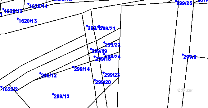 Parcela st. 299/24 v KÚ Ptenín, Katastrální mapa