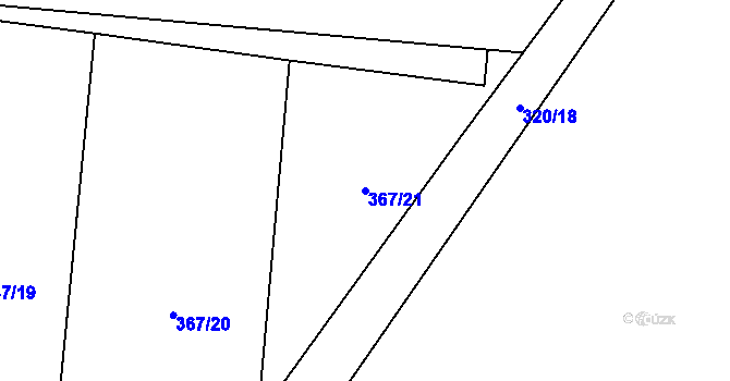 Parcela st. 367/21 v KÚ Ptenín, Katastrální mapa