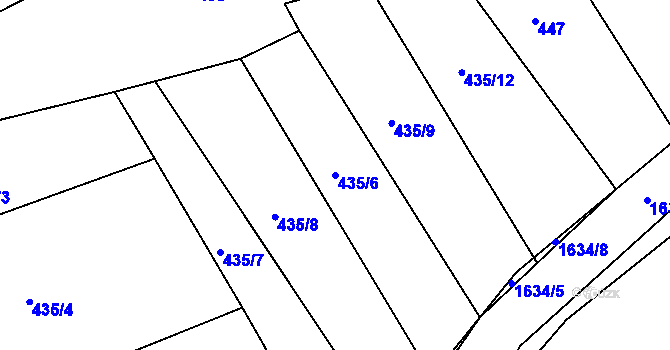 Parcela st. 435/6 v KÚ Ptenín, Katastrální mapa