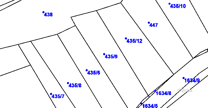 Parcela st. 435/9 v KÚ Ptenín, Katastrální mapa