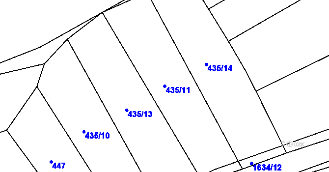 Parcela st. 435/11 v KÚ Ptenín, Katastrální mapa