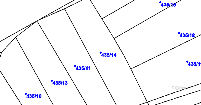 Parcela st. 435/14 v KÚ Ptenín, Katastrální mapa