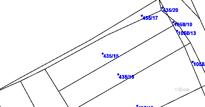Parcela st. 435/15 v KÚ Ptenín, Katastrální mapa
