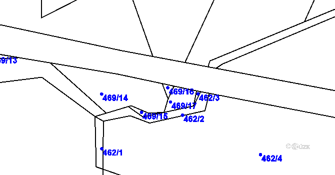 Parcela st. 469/16 v KÚ Ptenín, Katastrální mapa