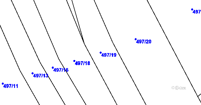 Parcela st. 497/19 v KÚ Ptenín, Katastrální mapa