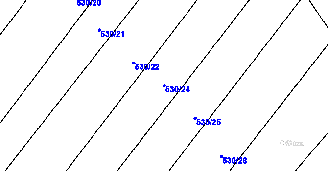 Parcela st. 530/24 v KÚ Ptenín, Katastrální mapa