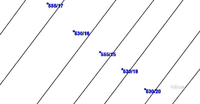 Parcela st. 555/15 v KÚ Ptenín, Katastrální mapa