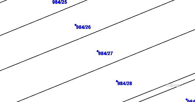 Parcela st. 984/27 v KÚ Ptenín, Katastrální mapa