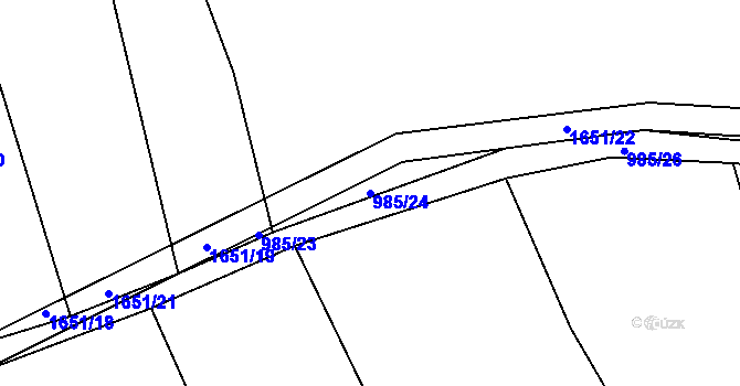 Parcela st. 985/24 v KÚ Ptenín, Katastrální mapa