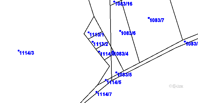 Parcela st. 1114/6 v KÚ Ptenín, Katastrální mapa