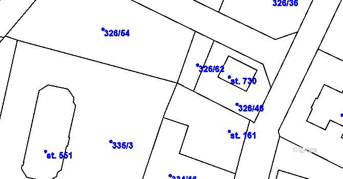 Parcela st. 334/24 v KÚ Ptice, Katastrální mapa