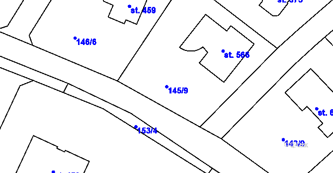 Parcela st. 145/9 v KÚ Ptice, Katastrální mapa