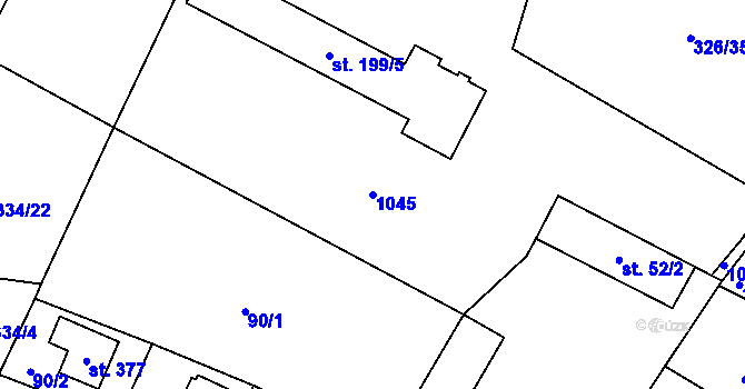 Parcela st. 1045 v KÚ Ptice, Katastrální mapa