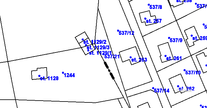 Parcela st. 537/21 v KÚ Ptice, Katastrální mapa