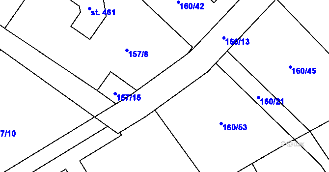 Parcela st. 160/46 v KÚ Ptice, Katastrální mapa