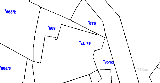 Parcela st. 79 v KÚ Ptýrov, Katastrální mapa