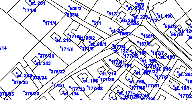 Parcela st. 774 v KÚ Ptýrov, Katastrální mapa