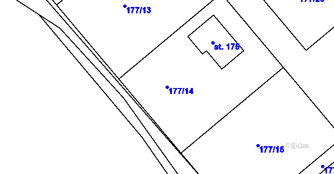 Parcela st. 177/14 v KÚ Ptýrov, Katastrální mapa