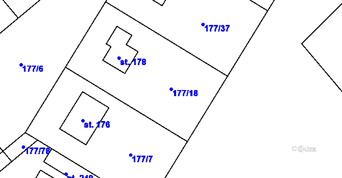 Parcela st. 177/18 v KÚ Ptýrov, Katastrální mapa