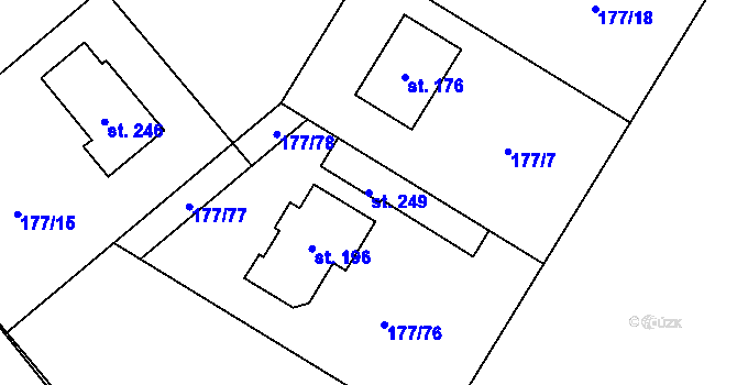 Parcela st. 249 v KÚ Ptýrov, Katastrální mapa