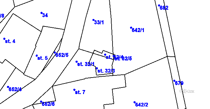Parcela st. 32/4 v KÚ Doubrava u Puclic, Katastrální mapa