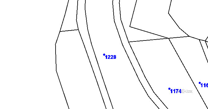 Parcela st. 1228 v KÚ Malý Malahov, Katastrální mapa