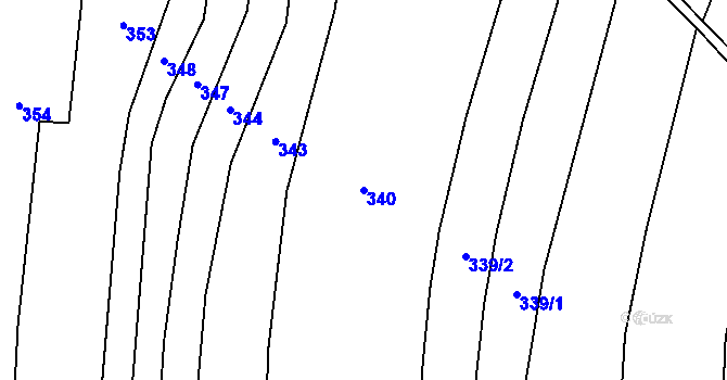 Parcela st. 340 v KÚ Malý Malahov, Katastrální mapa