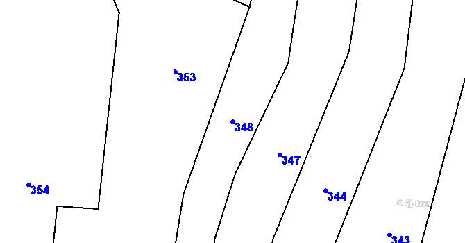 Parcela st. 348 v KÚ Malý Malahov, Katastrální mapa