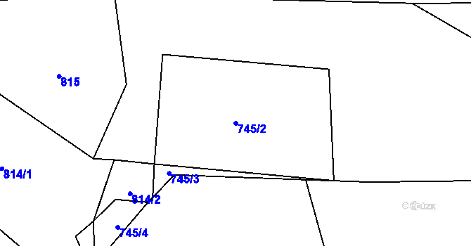 Parcela st. 745/2 v KÚ Malý Malahov, Katastrální mapa