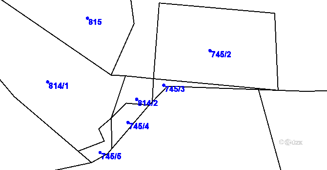 Parcela st. 745/3 v KÚ Malý Malahov, Katastrální mapa
