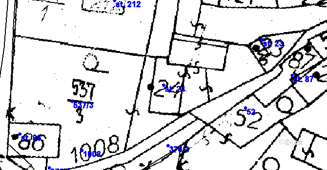 Parcela st. 24 v KÚ Puclice, Katastrální mapa